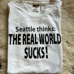 RARE! Vtg MTV The Real World Seattle 90s Grunge Pop Culture Single Stitch Tee XL